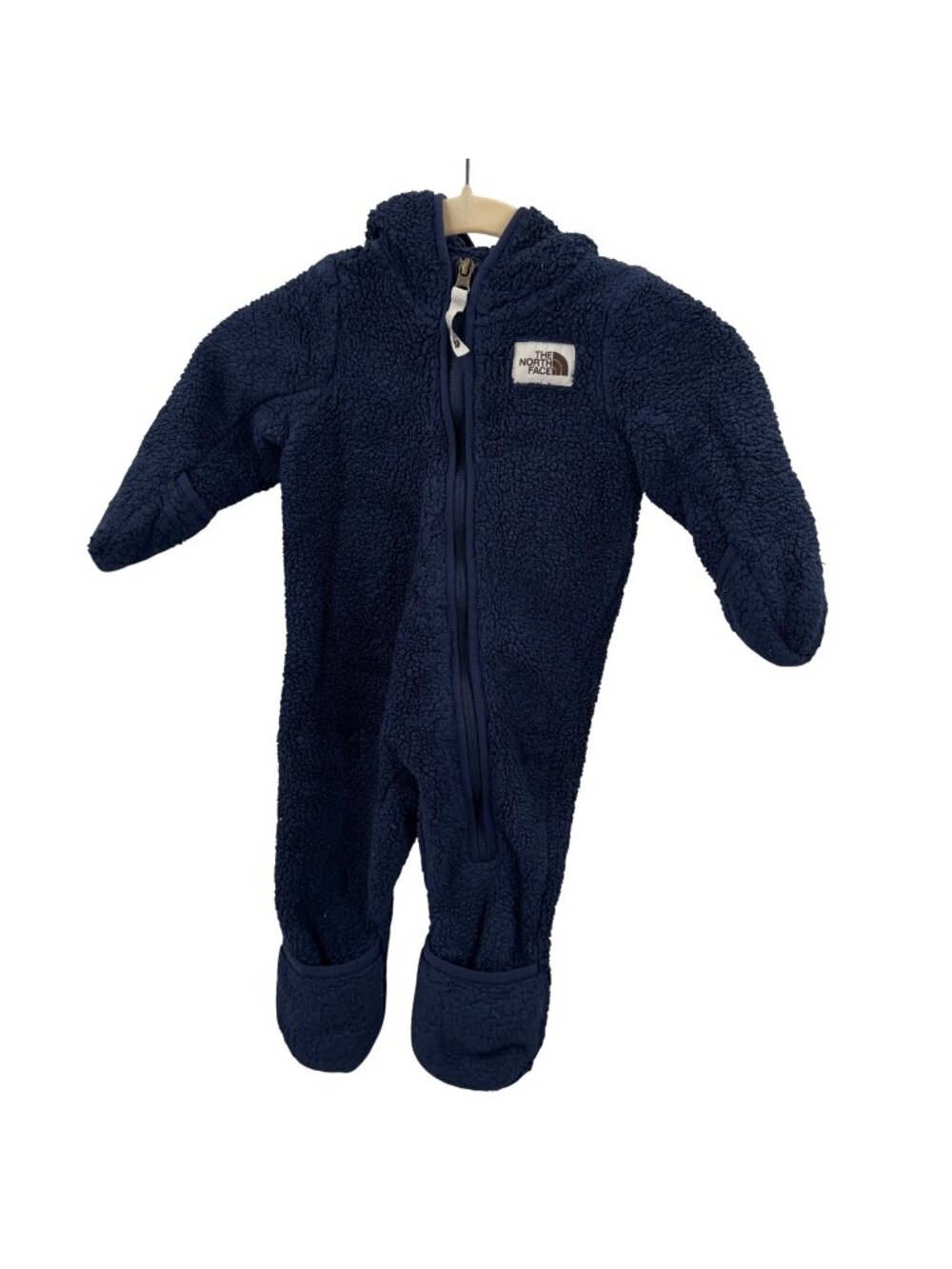 The North Face Baby Fleece Snow Suit 6-12 Months Navy Blue Hooded With Ears